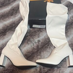 Elegant White Knee-High Boots